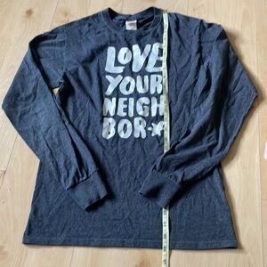 LOVE YOUR NEIGHBOR 💙Jerzees Dri-Power Active Charcoal Blue Shirt